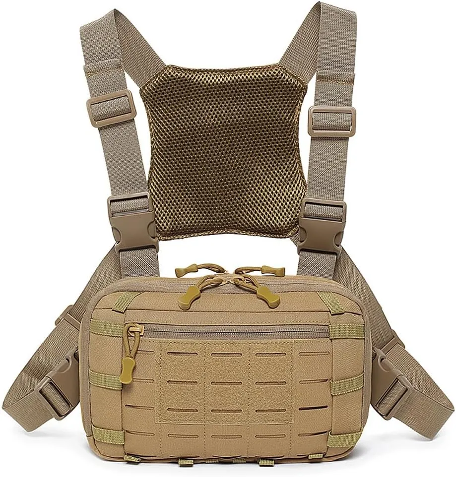 Tactical Chest Pack EDC Chest Bag Utility Molle Chest Rig Pouch with CCW Compartment Adjustable Strap Admin Pouch