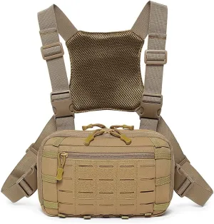 Tactical Chest Pack EDC Chest Bag Utility Molle Chest Rig Pouch with CCW Compartment Adjustable Strap Admin Pouch