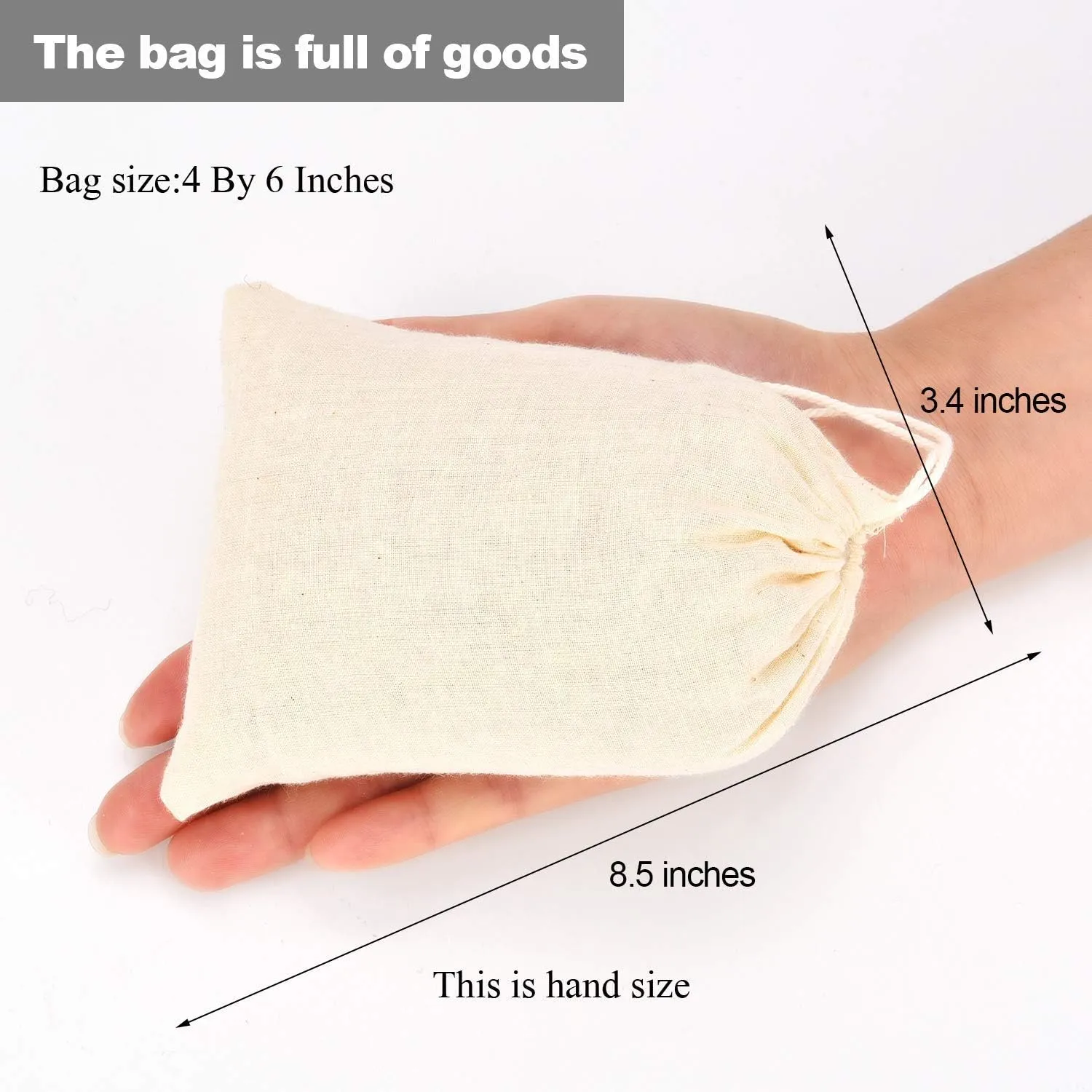 Tatuo 50 Pieces 4 x 6 Inches Muslin Cotton Drawstring Bags Canvas Linen Sachet Bag Reusable Empty Gift Pouch for Party Home Supplies