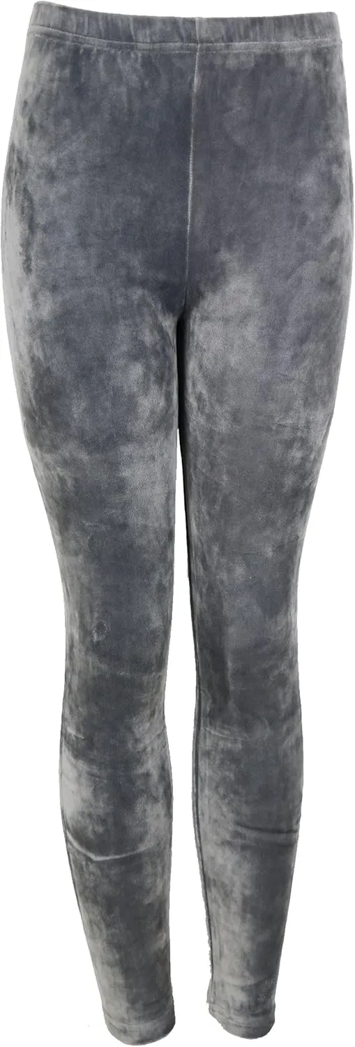 TD Collections Womens Stretchy Velvet Leggings - Soft Velour Winter Pants - Skinny Slim Tights