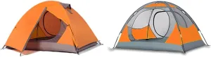 Tent 2 Person Family Camping Tent with Zipped Double Door and Carrying Bag Double Layer Dome Tent for Outdoor Camping Beach Garden
