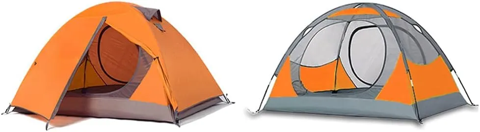 Tent 2 Person Family Camping Tent with Zipped Double Door and Carrying Bag Double Layer Dome Tent for Outdoor Camping Beach Garden