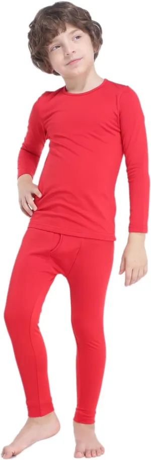 Thermal Underwear for Boys Fleece Lined Long Johns Set for Kids Ultra Soft Base Layer
