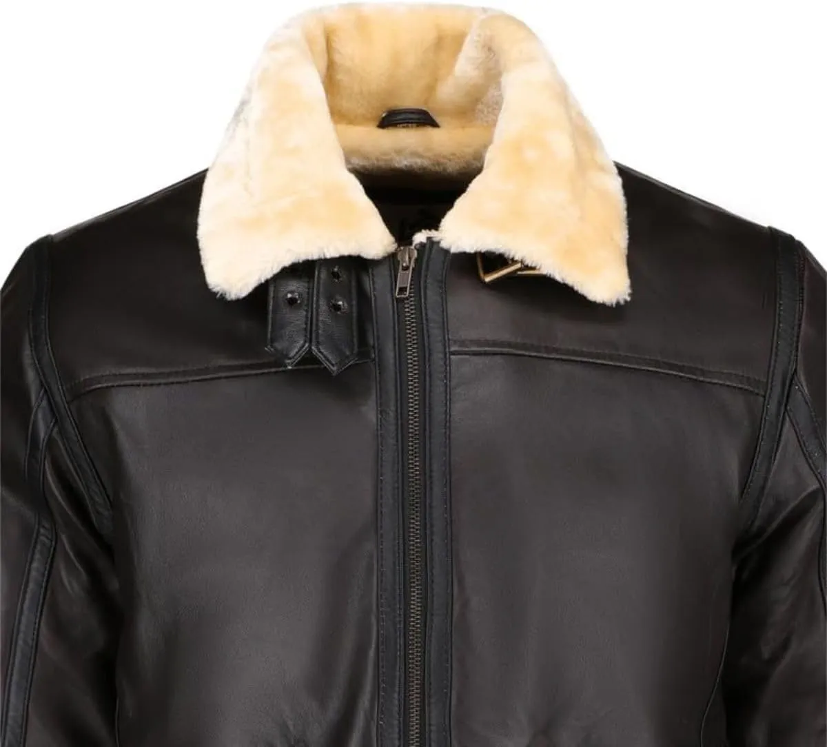 TLC Sheepskin Men's Shearling Aviator Jacket - Genuine Leather B3 Bomber Jacket with Fur - leather jacket with Fur Men