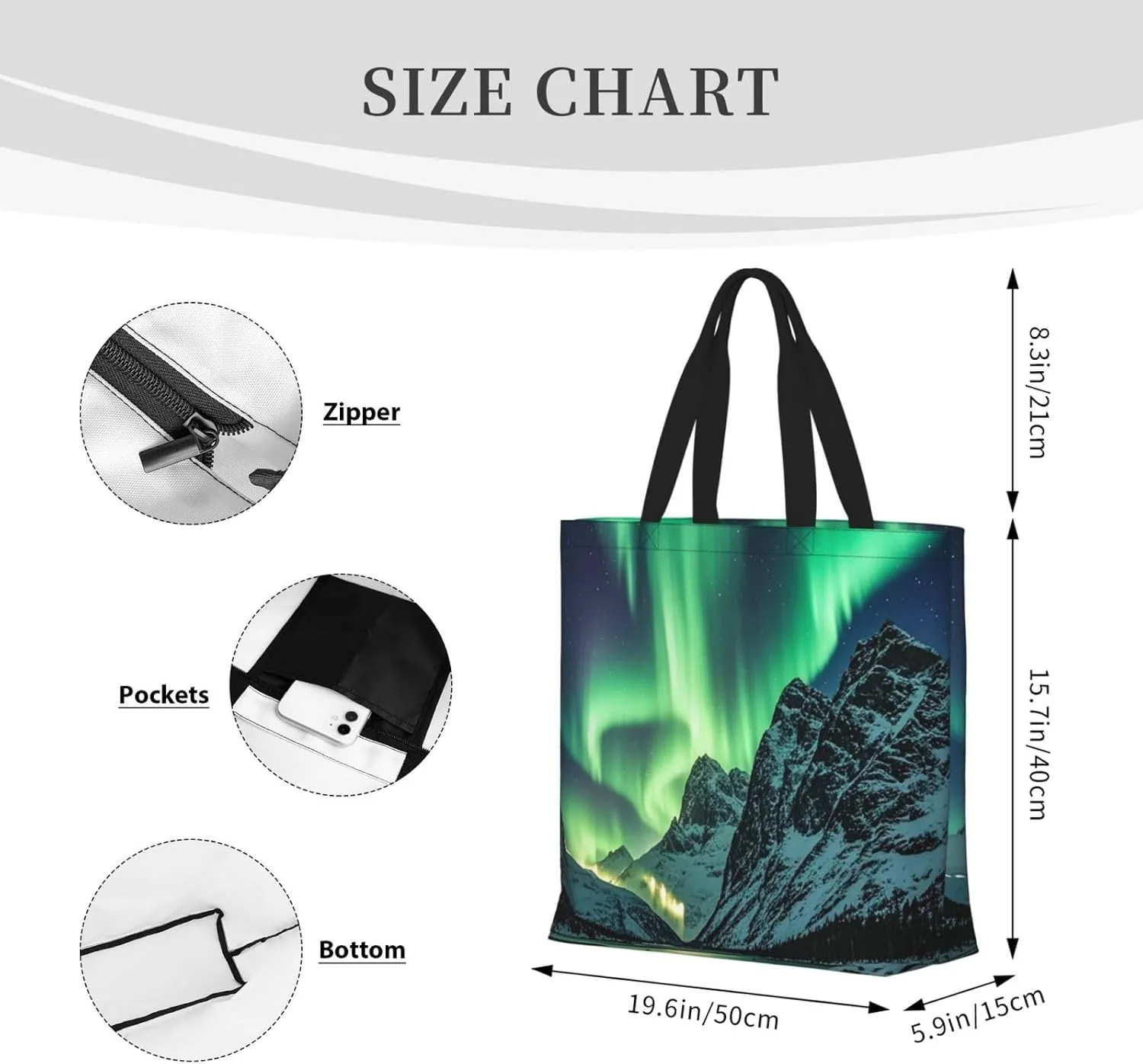 Tote Bag Large Capacity Grocery Bag With Zipper Pitbull Dogs Shopping Bag Shoulder Bag for Women