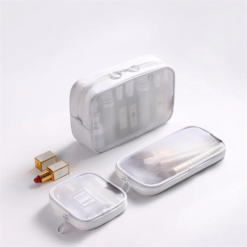 Trendy Large Capacity Portable Toiletry Mesh Bags
