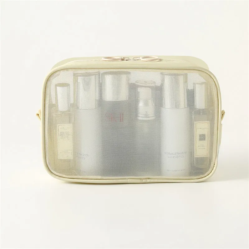 Trendy Large Capacity Portable Toiletry Mesh Bags