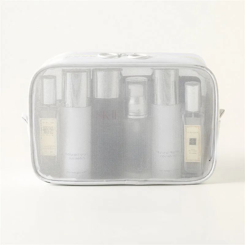 Trendy Large Capacity Portable Toiletry Mesh Bags