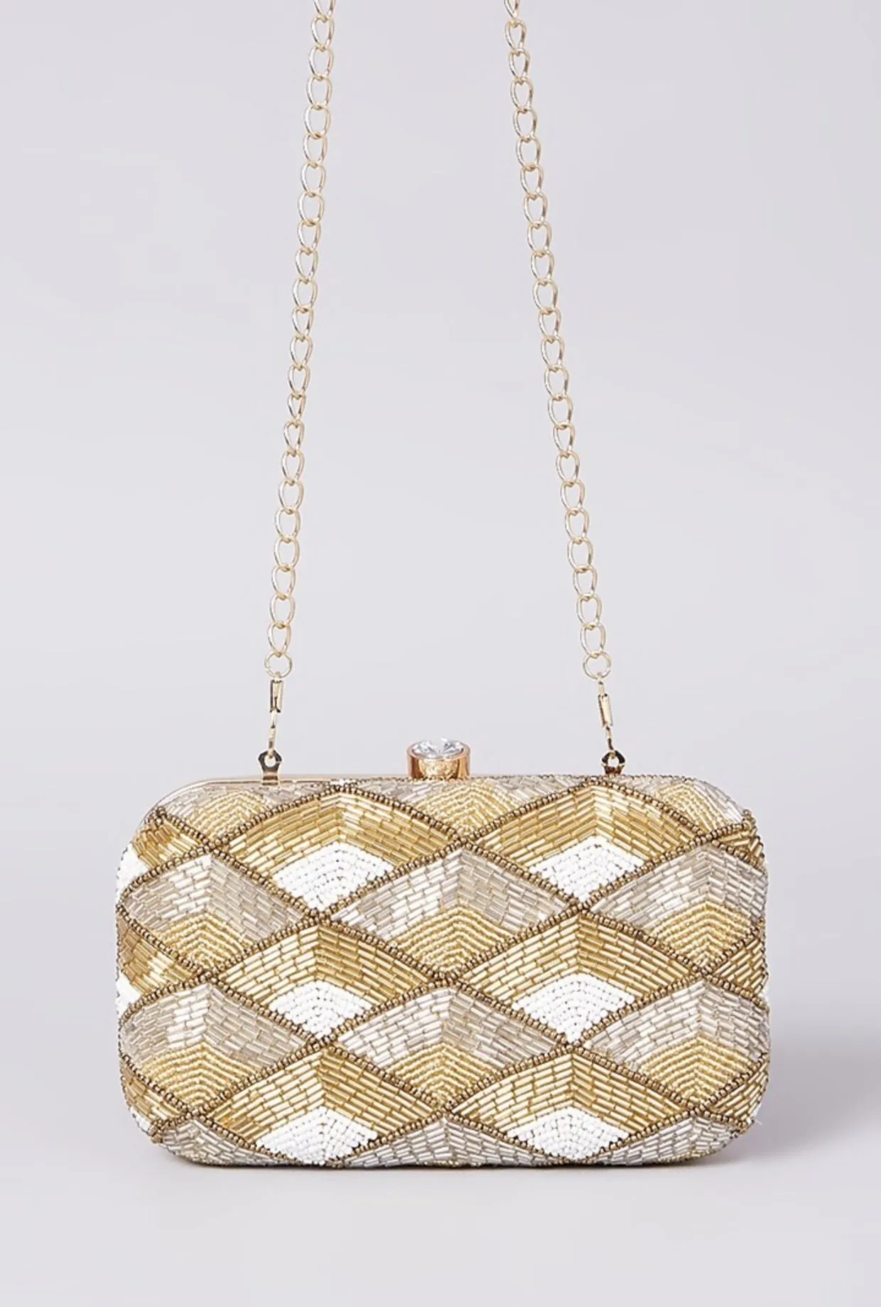 Tricolored Handembroidered Clutch