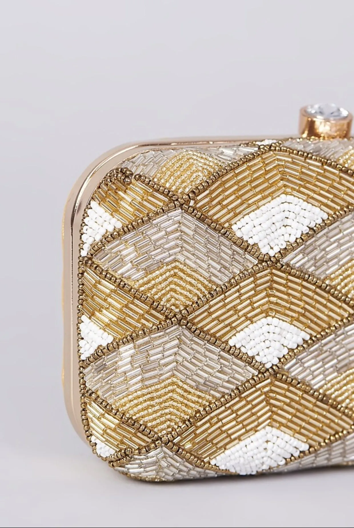 Tricolored Handembroidered Clutch