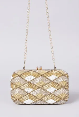 Tricolored Handembroidered Clutch