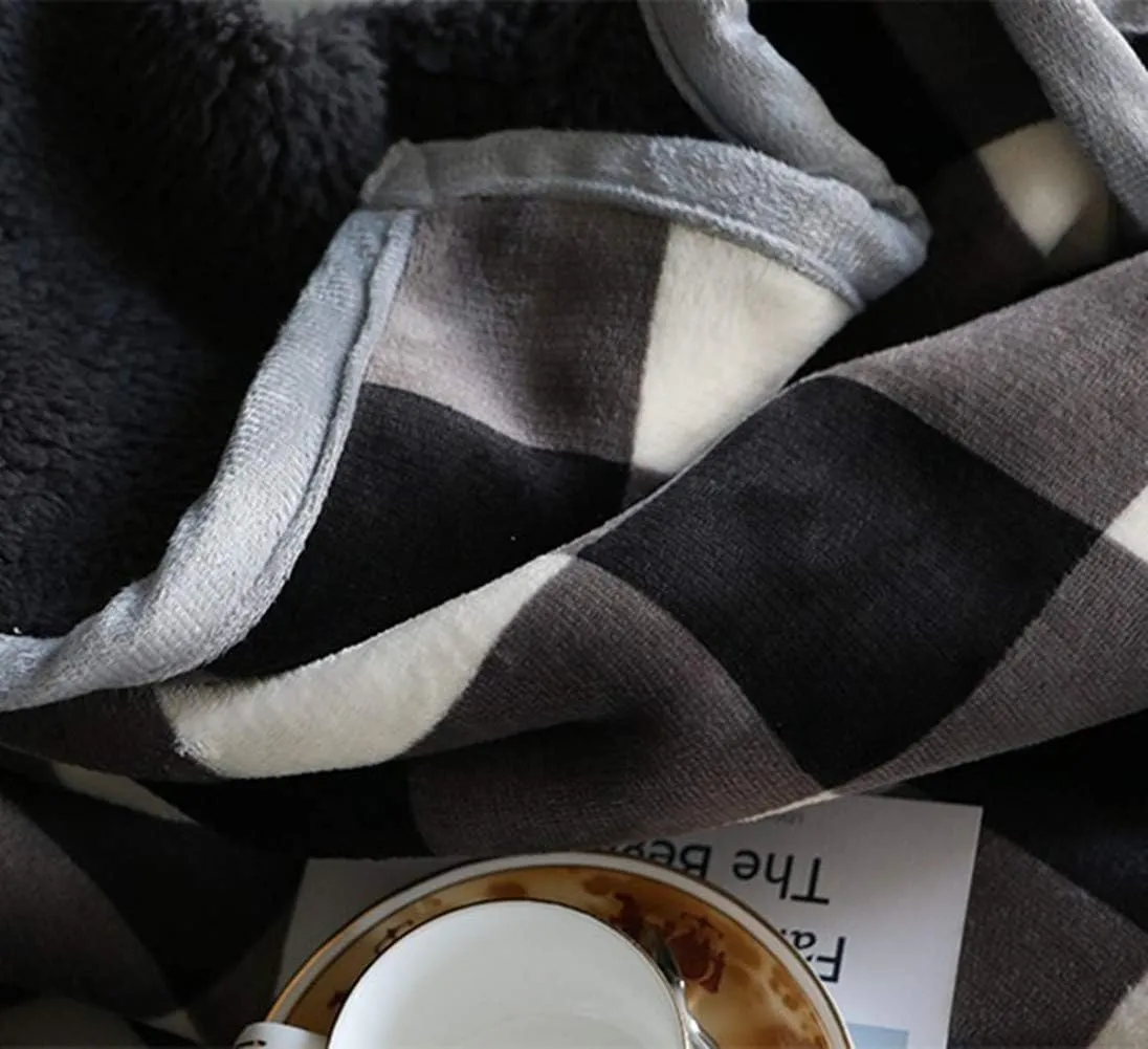 UKELER Buffalo Check Bed Blanket 60'' x 80''- Soft Plush Flannel Throws and Blanket for Bed/Couch/Sofa/Office/Camping