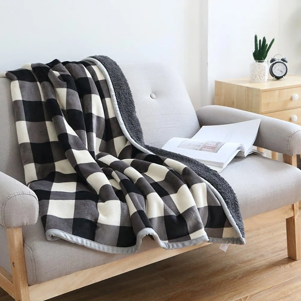 UKELER Buffalo Check Bed Blanket 60'' x 80''- Soft Plush Flannel Throws and Blanket for Bed/Couch/Sofa/Office/Camping