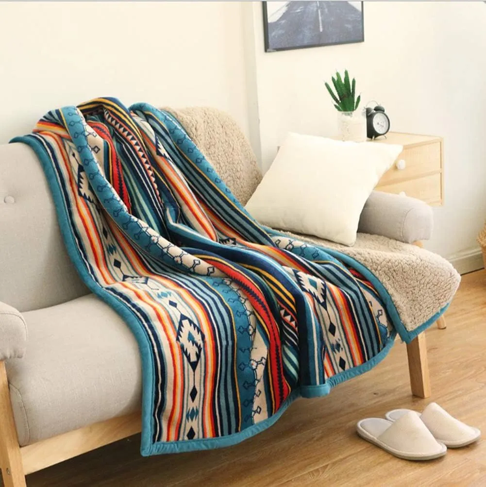 UKELER Fleece Bed Throws 50 x 60 Inch Boho Warm Soft Fluffy Bohemian Throw Blanket Perfect for Bed, Sofa, Couch, Office