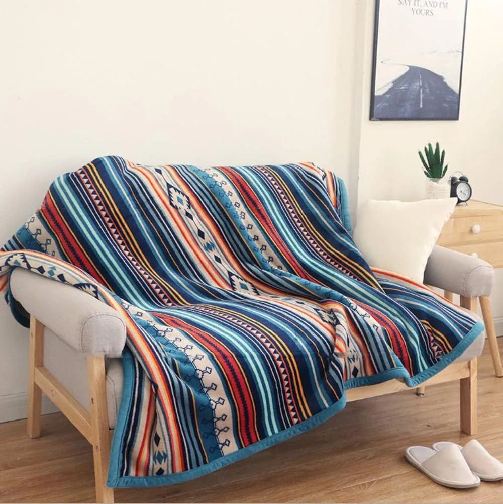 UKELER Fleece Bed Throws 50 x 60 Inch Boho Warm Soft Fluffy Bohemian Throw Blanket Perfect for Bed, Sofa, Couch, Office