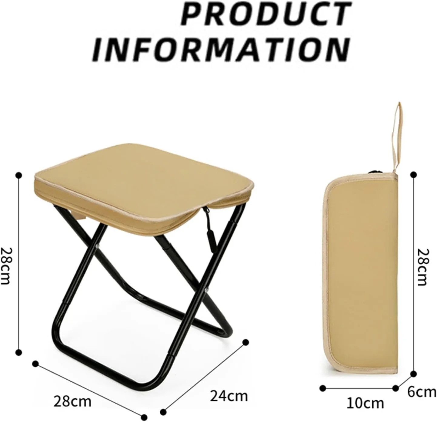 Ultra-Light Folding Stool,Foldable Stools with Carrying Bag,Mountaineering and Hiking Portable Stool,Ultralight Camping Stools for Hiking and Fishing Supports up to 265 Lbs (Khaki)