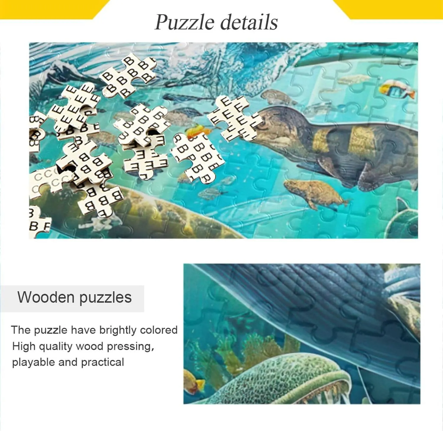 Undersea Fish Jigsaw Puzzles for Adults 1000 Pieces,Colorful Puzzle with Mesh Storage Bag,Learning Educational Puzzles for Gift 2013576