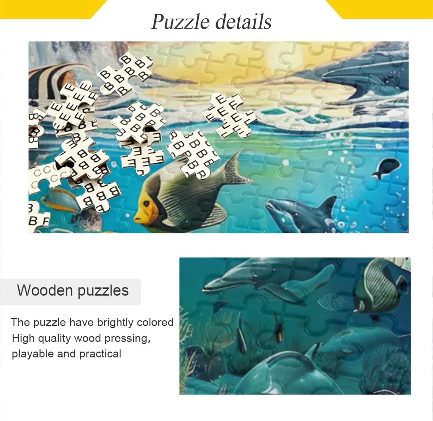 Undersea Fish Jigsaw Puzzles for Adults 1000 Pieces,Colorful Puzzle with Mesh Storage Bag,Learning Educational Puzzles for Gift 2013577