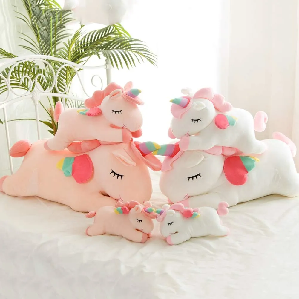 Unicorn Stuffed Animals, Soft Unicorn Plush Hugging Pillow Toy Gifts for Kids (White, 12 in)