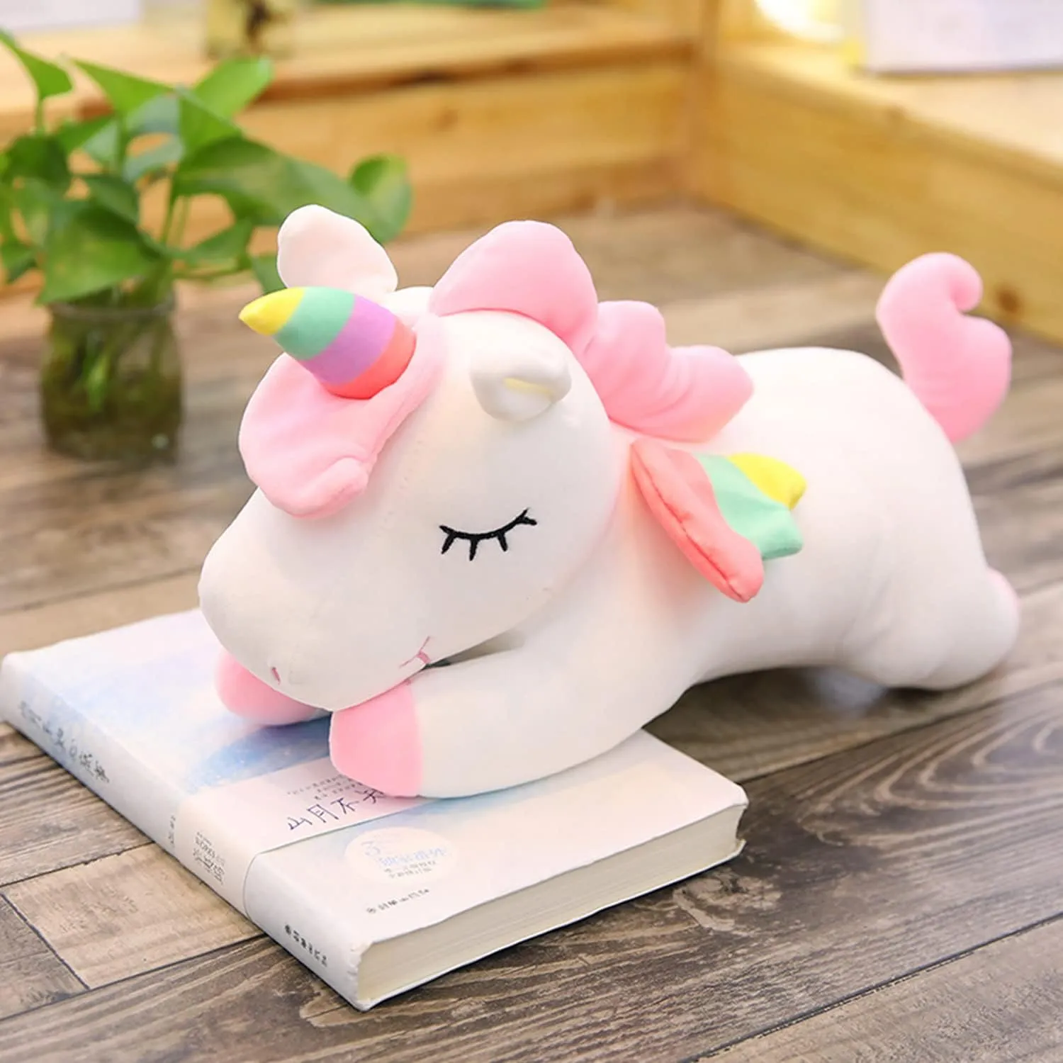 Unicorn Stuffed Animals, Soft Unicorn Plush Hugging Pillow Toy Gifts for Kids (White, 12 in)