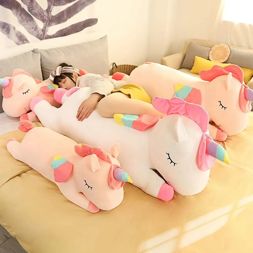Unicorn Stuffed Animals, Soft Unicorn Plush Hugging Pillow Toy Gifts for Kids (White, 12 in)
