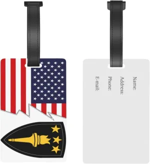 United States Army War College Shoulder Sleeve Insignia and America Luggage Tags for Suitcases Travel Tags ID Labels for Women Men Travel Bag Luggage Accessories