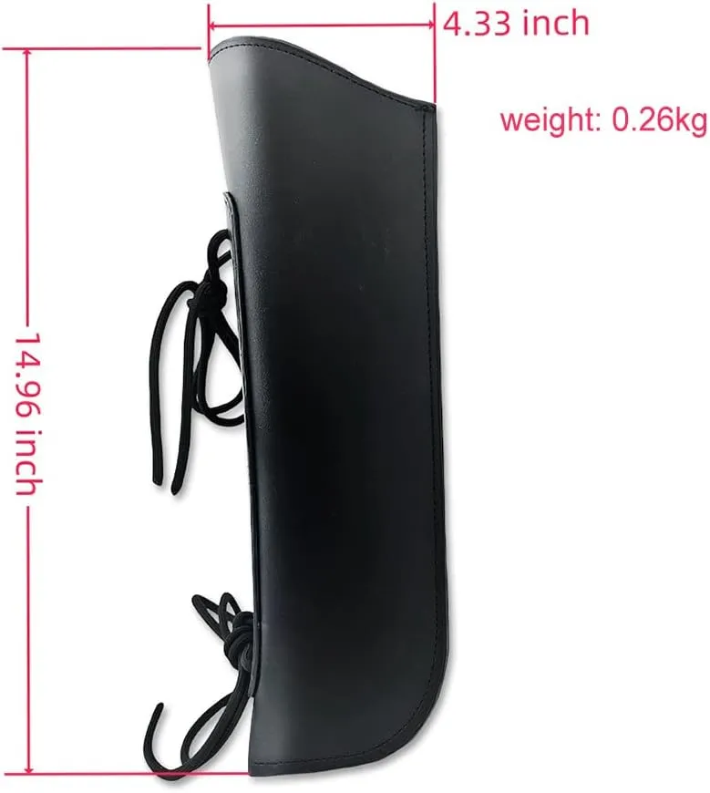 Upright Bass bow quiver, Leather Bass bow case, Sturdy Bow bag Holder for German and French bass bow, Bass Instrument Strings Accessories (Black)