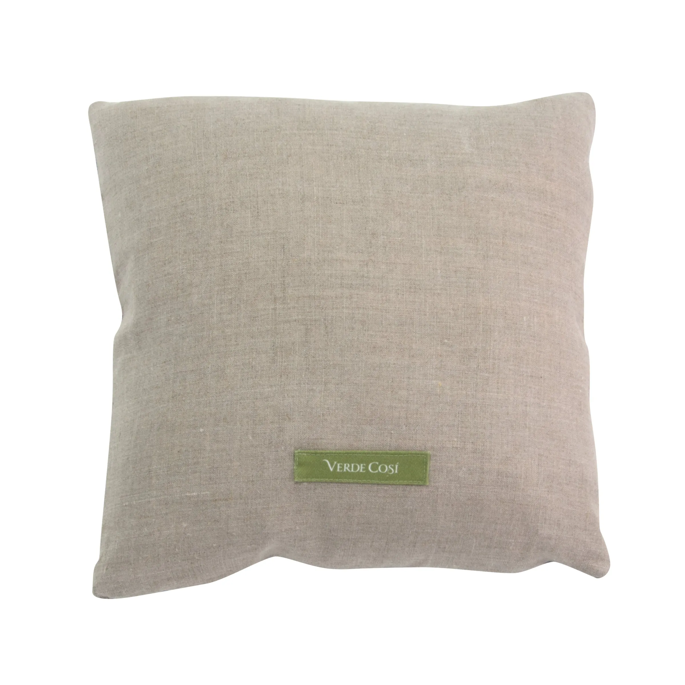 Velvet and linen pillow, botanical