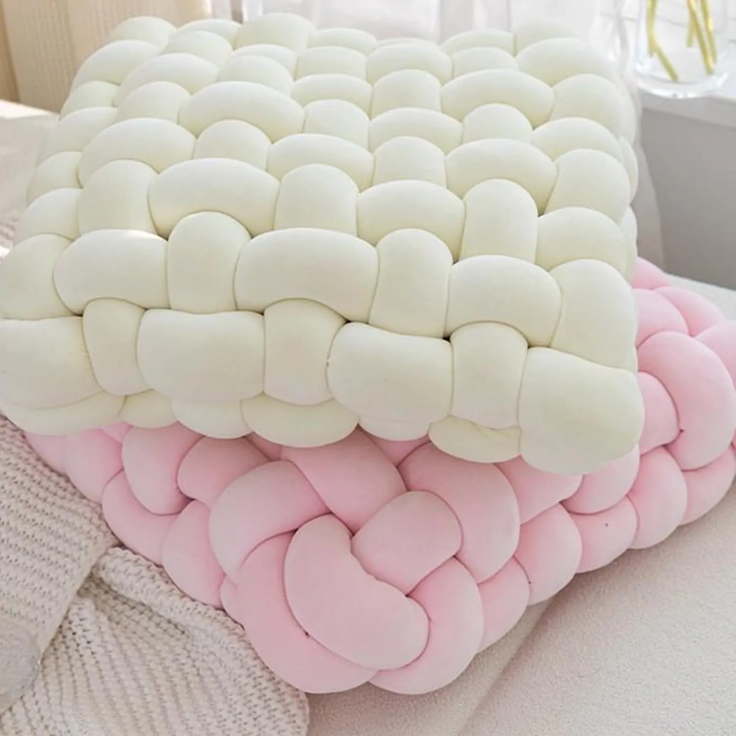 Velvet Chunky Yarn for Arm Knitting - Super Soft Bulky Giant Tubular Weight Jumbo Yarn for DIY Crochet, Hand Knitting Thick Blanket, Pet Bed, Rugs, Pillow, Handbag (2.2lb-Pink)