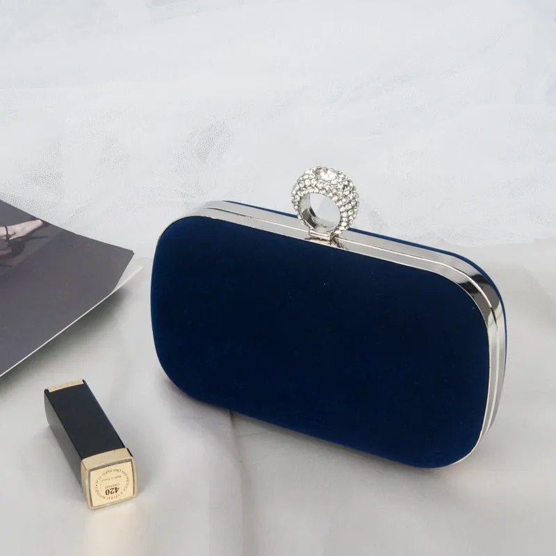Velvet Diamond Ring Snap Clutch Purse
