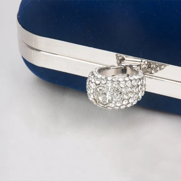 Velvet Diamond Ring Snap Clutch Purse