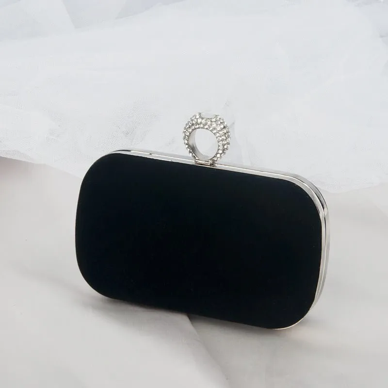 Velvet Diamond Ring Snap Clutch Purse