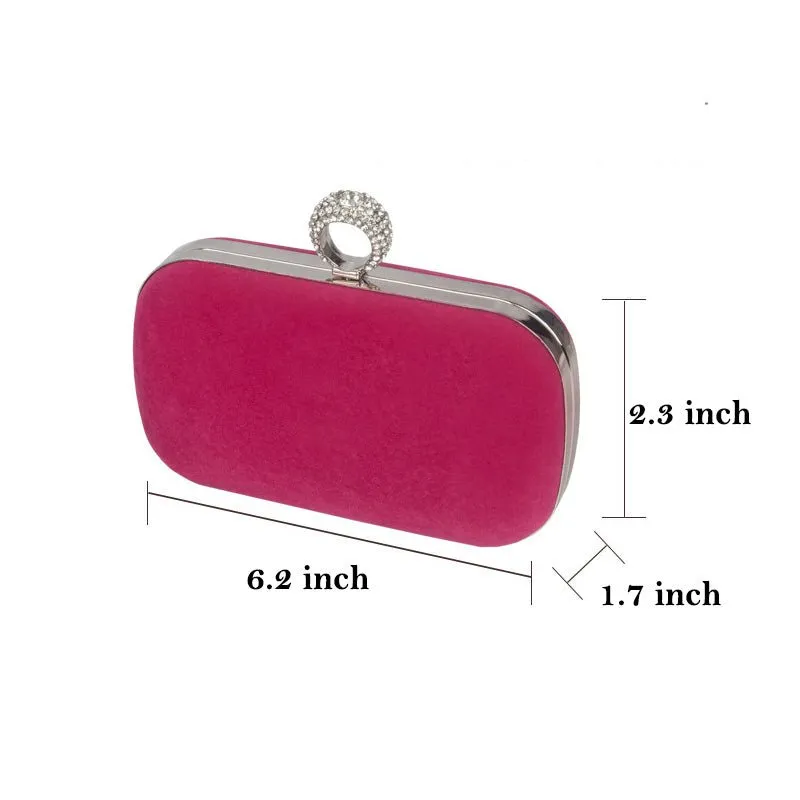 Velvet Diamond Ring Snap Clutch Purse