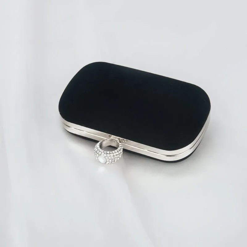 Velvet Diamond Ring Snap Clutch Purse