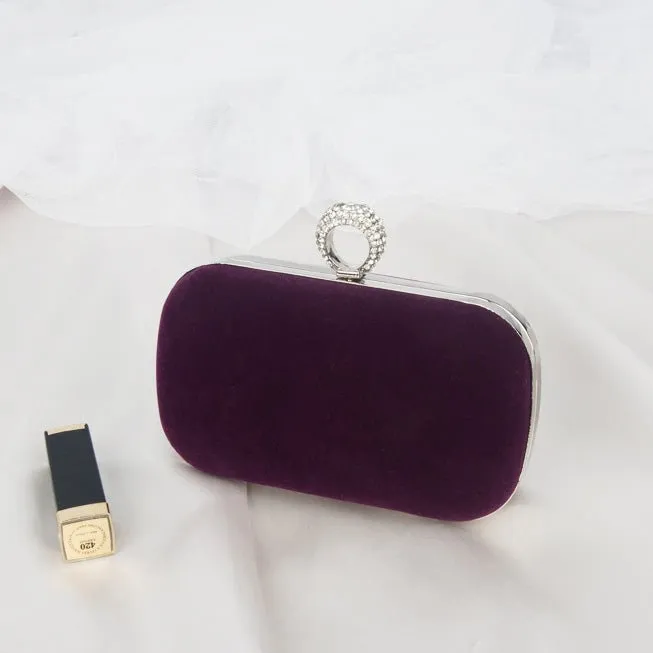 Velvet Diamond Ring Snap Clutch Purse