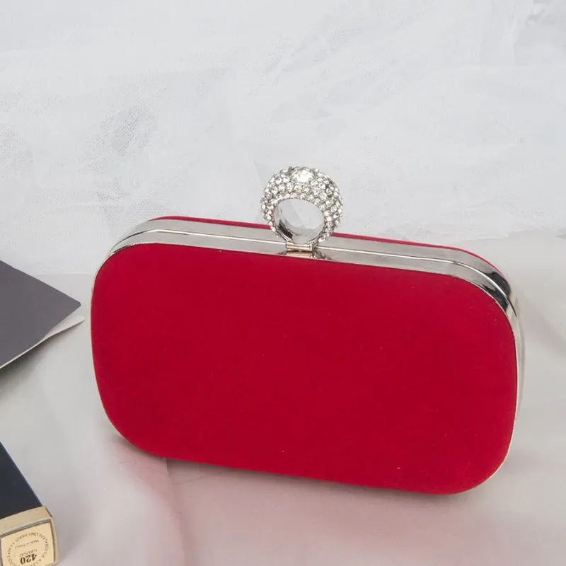 Velvet Diamond Ring Snap Clutch Purse