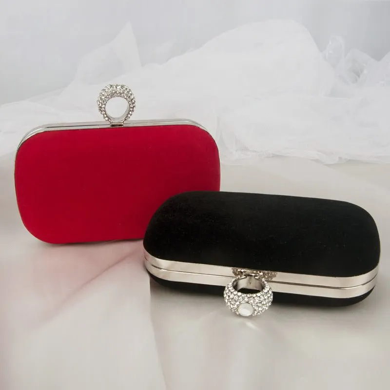 Velvet Diamond Ring Snap Clutch Purse