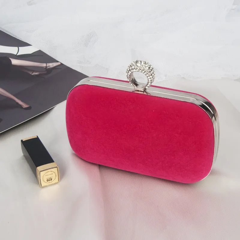 Velvet Diamond Ring Snap Clutch Purse