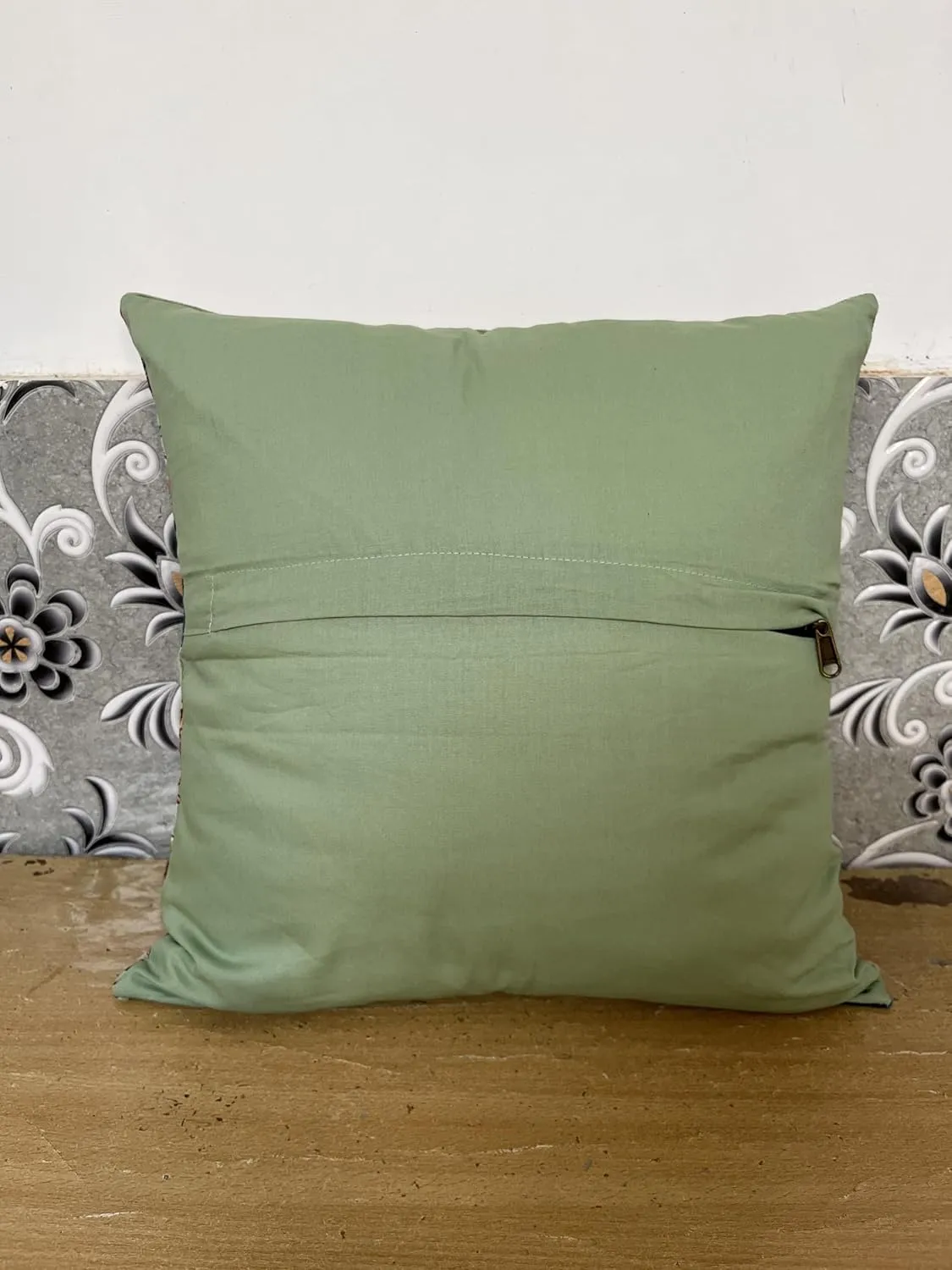 Velvet Floral Flower Throw Pillow Cover, Couch Bohemian Accent, 18 x 18 inches, Colorful Boho Chic (SEA Green, 24" x 24")