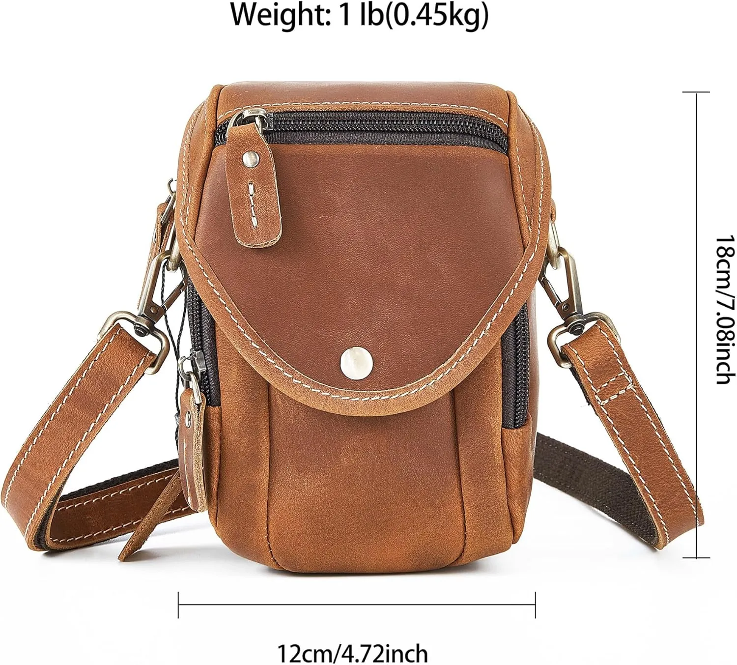 Vintage Men'S Small Cowhide Genuine Leather Men Messenger Bag Shoulder Sling Bag For Mobile Phone