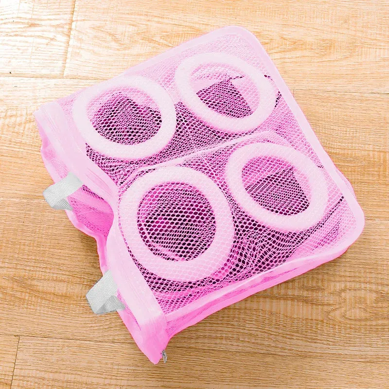 Washing Machine Shoes Bag Travel Shoe Storage bags Portable Mesh Laundry bag Anti-deformation Protective Shoes Airing Dry Tools