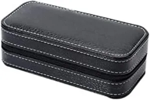 Watch Box Watch Case 2 Slots Watches Leather Travel Organizer Display Case For Men Women Jewelry Storage Box Watch Organizer Men(Black)