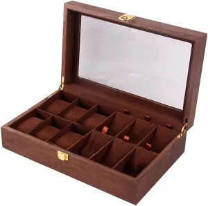 Watch Box,Jewelry Organizer Holder Jewelry Display Box Necklace Storage Organizer with Top Glass