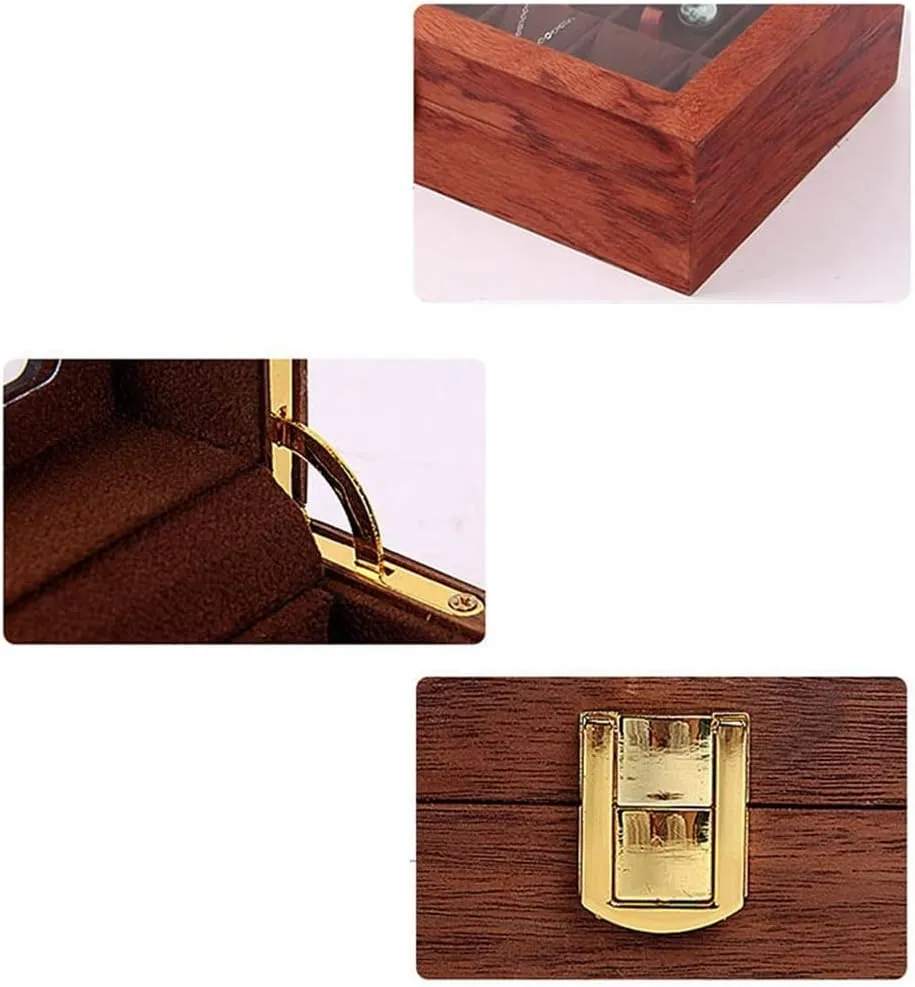 Watch Box,Jewelry Organizer Holder Jewelry Display Box Necklace Storage Organizer with Top Glass