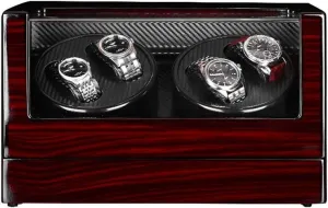 Watch Winder Box 4, Wood Shell Piano Paint Exterior, 4 Rotation Mode Setting, Extremely Silent Motor Watches Watch Winder for Automatic Watches C