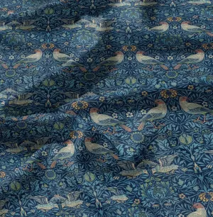 William Morris Birds on 100% LINEN fabric - animal print 2115