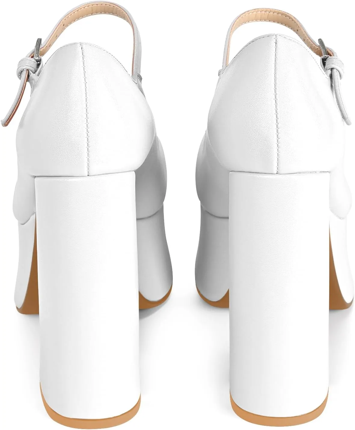 Women's Dressy Platform Chunky High Heels Patent Leather Ankle Strap Closed Toe Heeled Mary Jane Pumps Shoes
