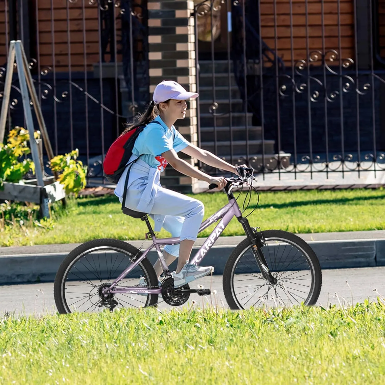 Womens' Girls 24/26 Inch Kids Mountain Bikes, 21-Speed Children's Day Gifts for Ages 10  Years Old Bicycles, School Work Daily Commuting Summer Travel Bikes