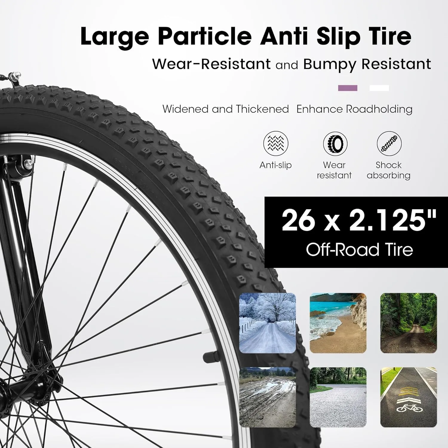 Womens' Girls 24/26 Inch Kids Mountain Bikes, 21-Speed Children's Day Gifts for Ages 10  Years Old Bicycles, School Work Daily Commuting Summer Travel Bikes