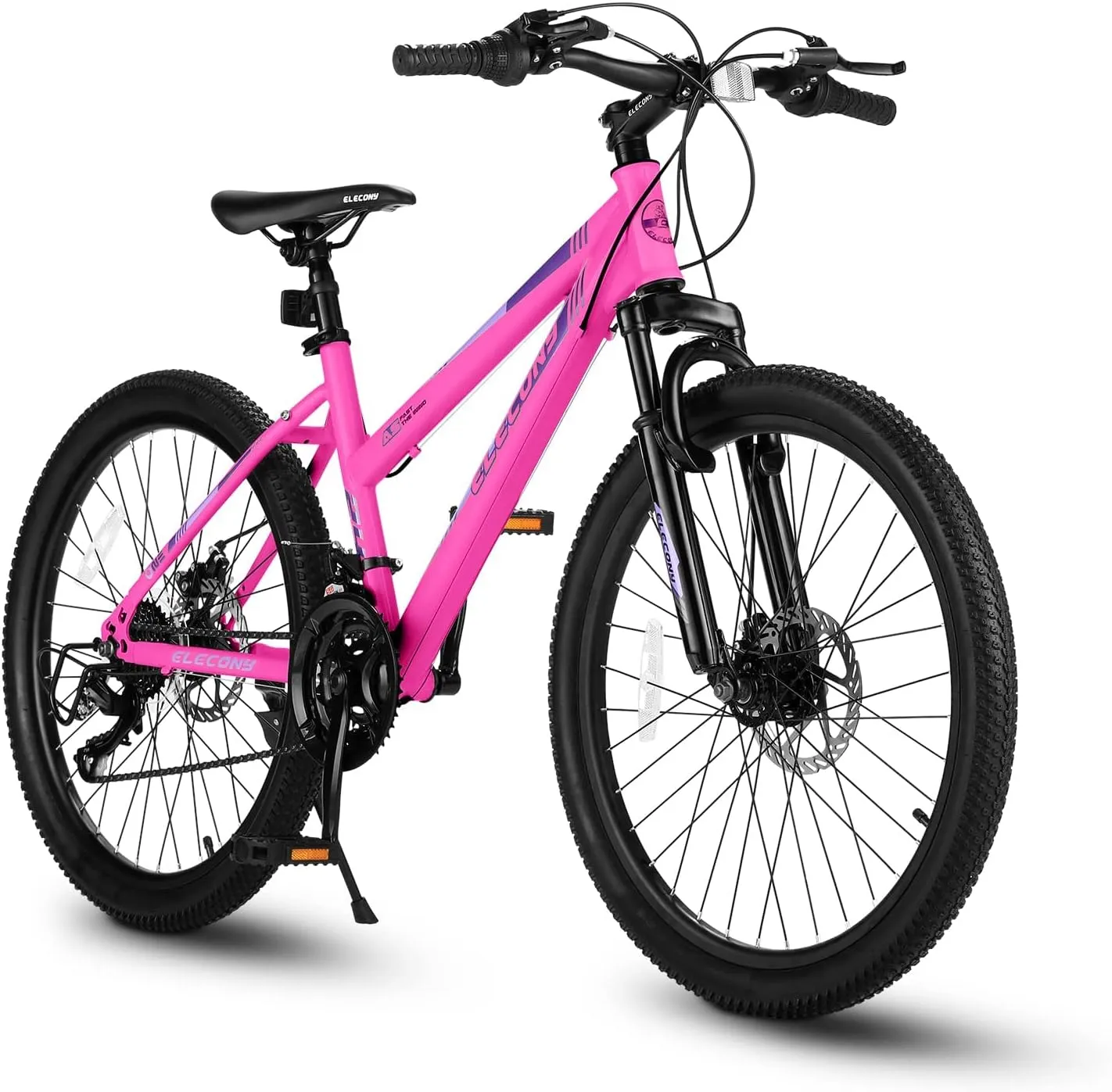 Womens' Girls 24/26 Inch Kids Mountain Bikes, 21-Speed Children's Day Gifts for Ages 10  Years Old Bicycles, School Work Daily Commuting Summer Travel Bikes